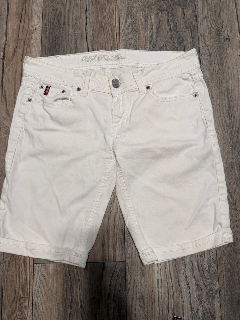 U.S. Polo Assn. Off-White Denim Bermuda Shorts
